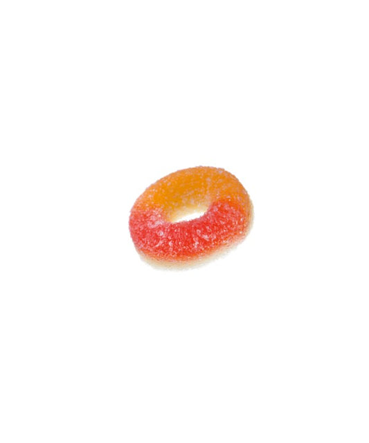 Bonbons Peach Rings - Anneaux de Pèche - Fabriqué avec du Vrai Jus de Fruit - Bebeto - Halal - Sachet 80gr