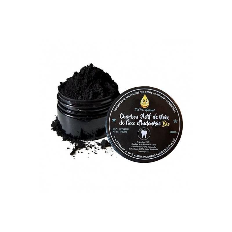 Charbon Actif de Coco BIO - 100% Naturel - Wadi Shibam