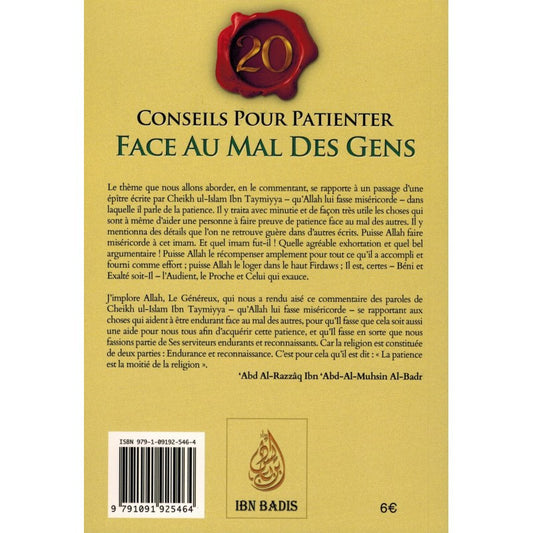 Conseils pour patienter face au mal des Gens - Ibn Taymiyya - Ibn Badis
