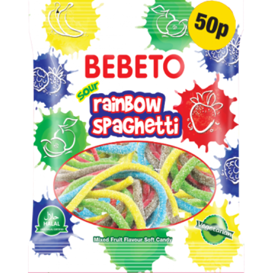 Rainbow Spaghetti - Bebeto - Halal - Sachet 80gr