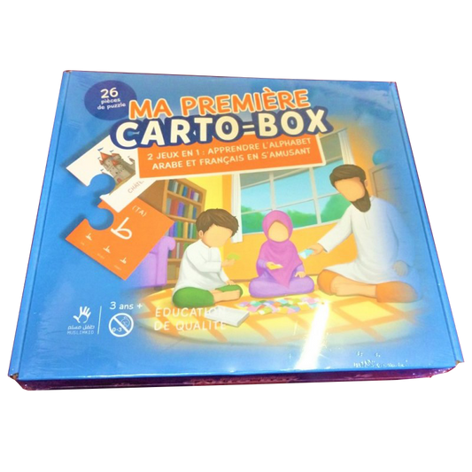 Puzzle Ma Première Carto-box - 2 Jeux En 1 : Appendre L'alphabet Arabe Et Français En S'amusant - Muslimkid | Al Niya