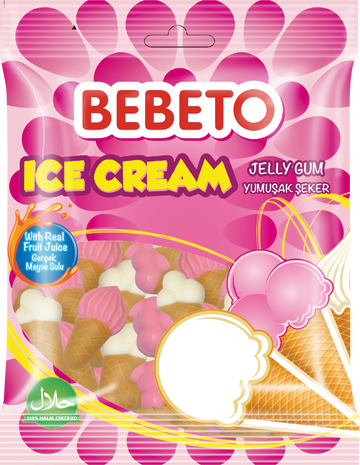 Bonbons Halal Ice Cream (Crème glacée) - Bebeto - Sachet 80gr