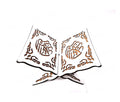 Porte-Livre (Porte Coran) Blanc emboîtable (2 pièces) en Bois composite Calligraphié finition épaisse (29x21cm)