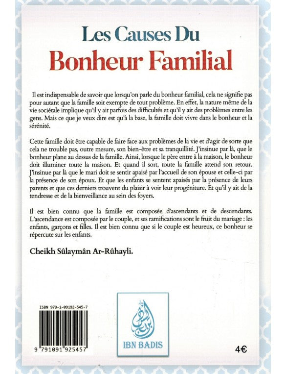 Les causes du bonheur familial - Sulayman Ar-Rûhayli sommaire