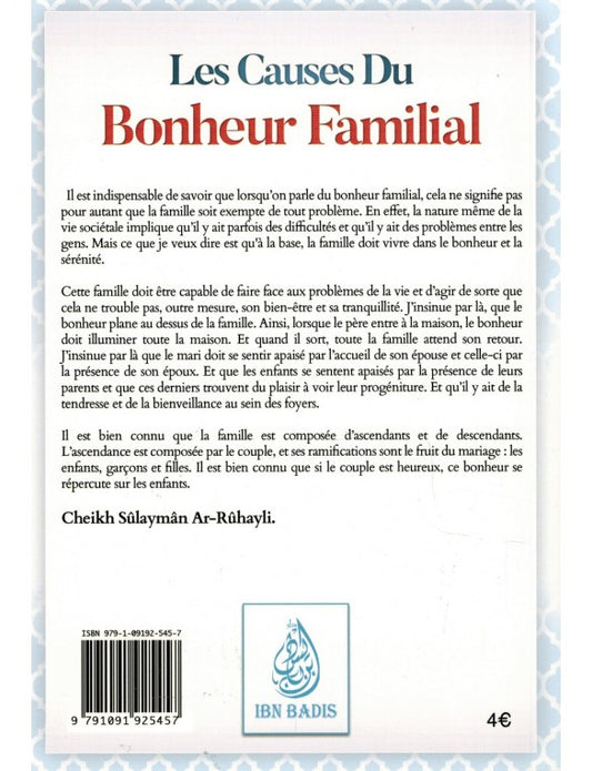 Les causes du bonheur familial - Sulayman Ar-Rûhayli sommaire