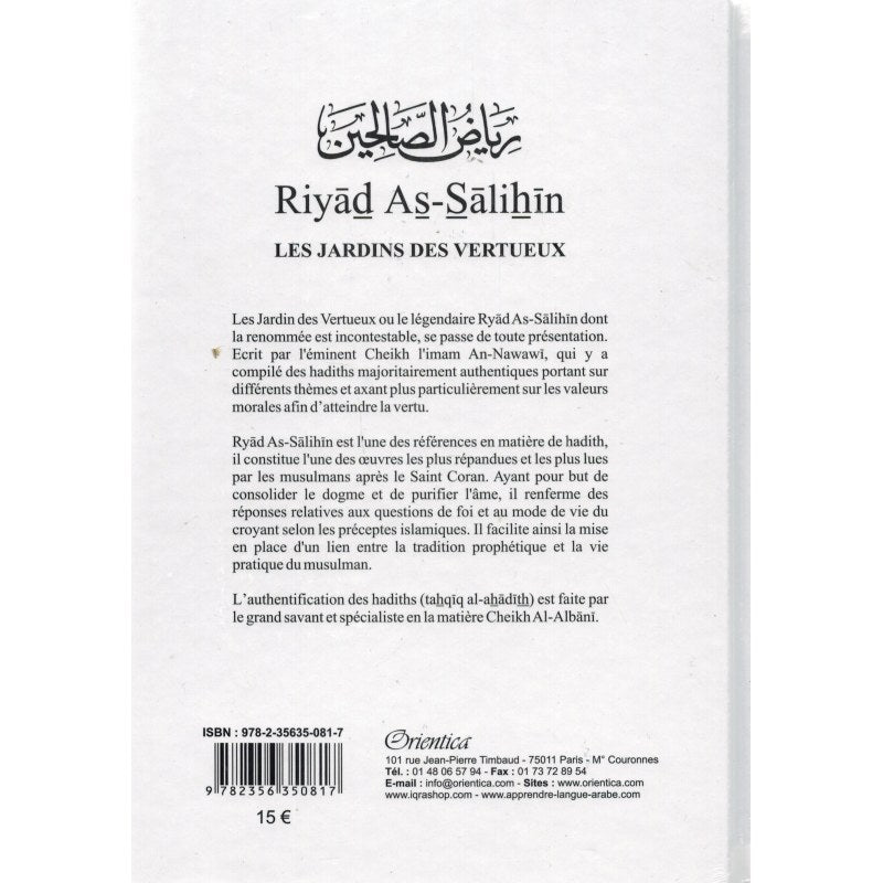 Les Jardins Des Vertueux (ryad As-sâlihîn) - Imâm An-nawawî - Orientica