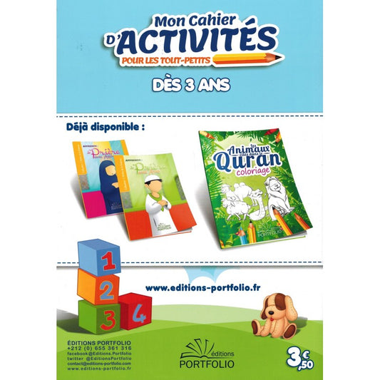Mon Cahier D'activités Pour Les Tout-petits - Dès 3 Ans - Volume 1 - Portfolio