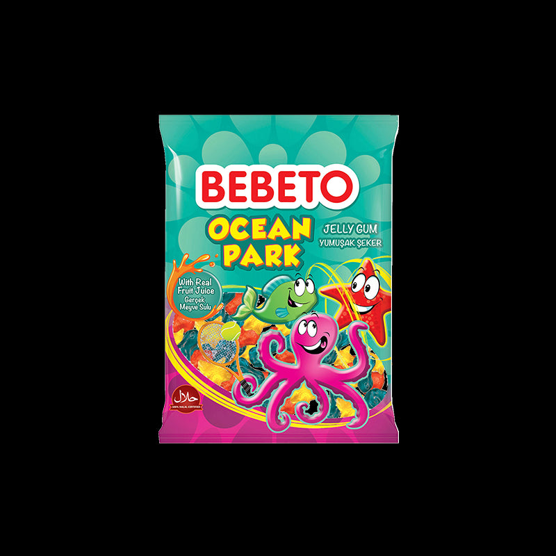 Bonbons Ocean Park - Fabriqué avec du Vrai Jus de Fruit - Bebeto - Halal - Sachet 80gr